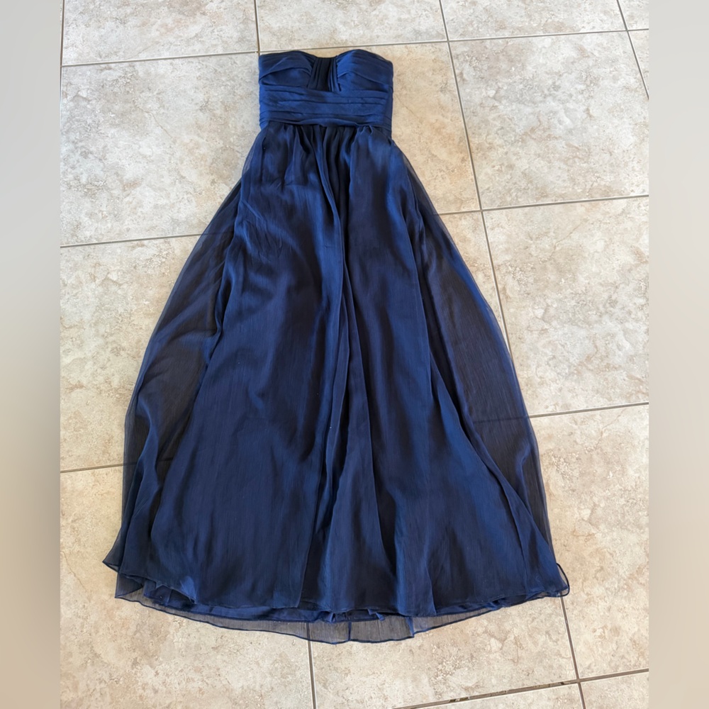 Navy Strapless Dress